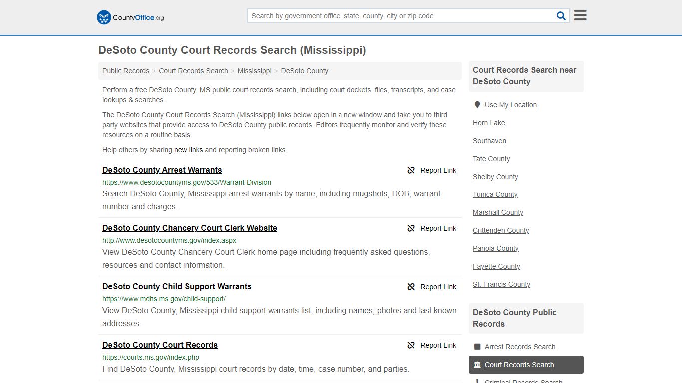 DeSoto County Court Records Search (Mississippi) - County Office